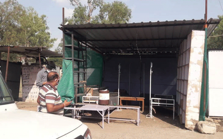 बेगमगंज में टप्पर में 5 बिस्तर लगाक