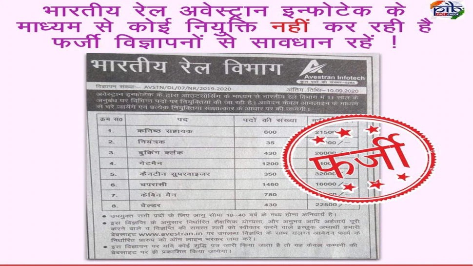 आपने भी भारतीय रेलवे में 5825 पदों 