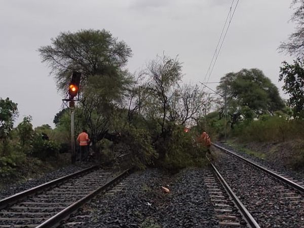 पेड़ से टूटा ओएचई तार, बनखेड़ी-इटारसी