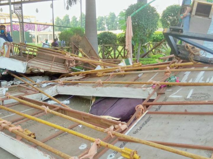 कांग्रेस नेता के मैरिज गार्डन पर चल