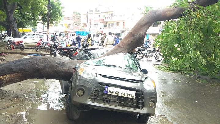 शहर के कॉलेज रोड़ पर बड़ा हादसा टला