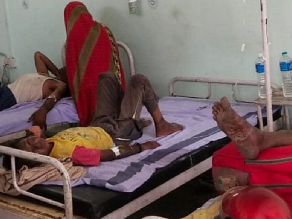 आग में झुलसे बच्चों को डायल 100 ने 