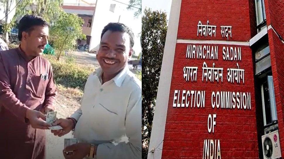 सरपंच पति का पैसे बांटते हुए वीडियो