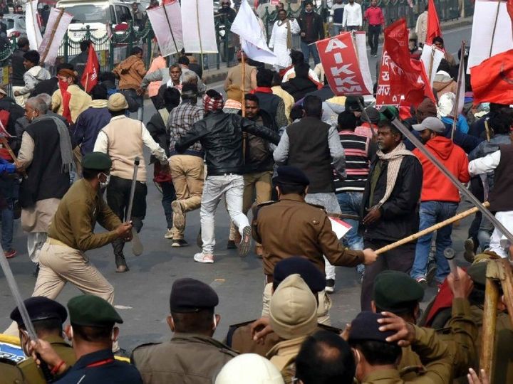 किसानों के समर्थन में राजभवन की ओर 