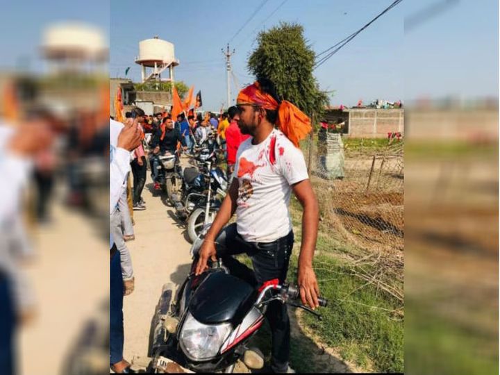 मस्जिद के सामने हनुमान चालीसा पढ़ रह