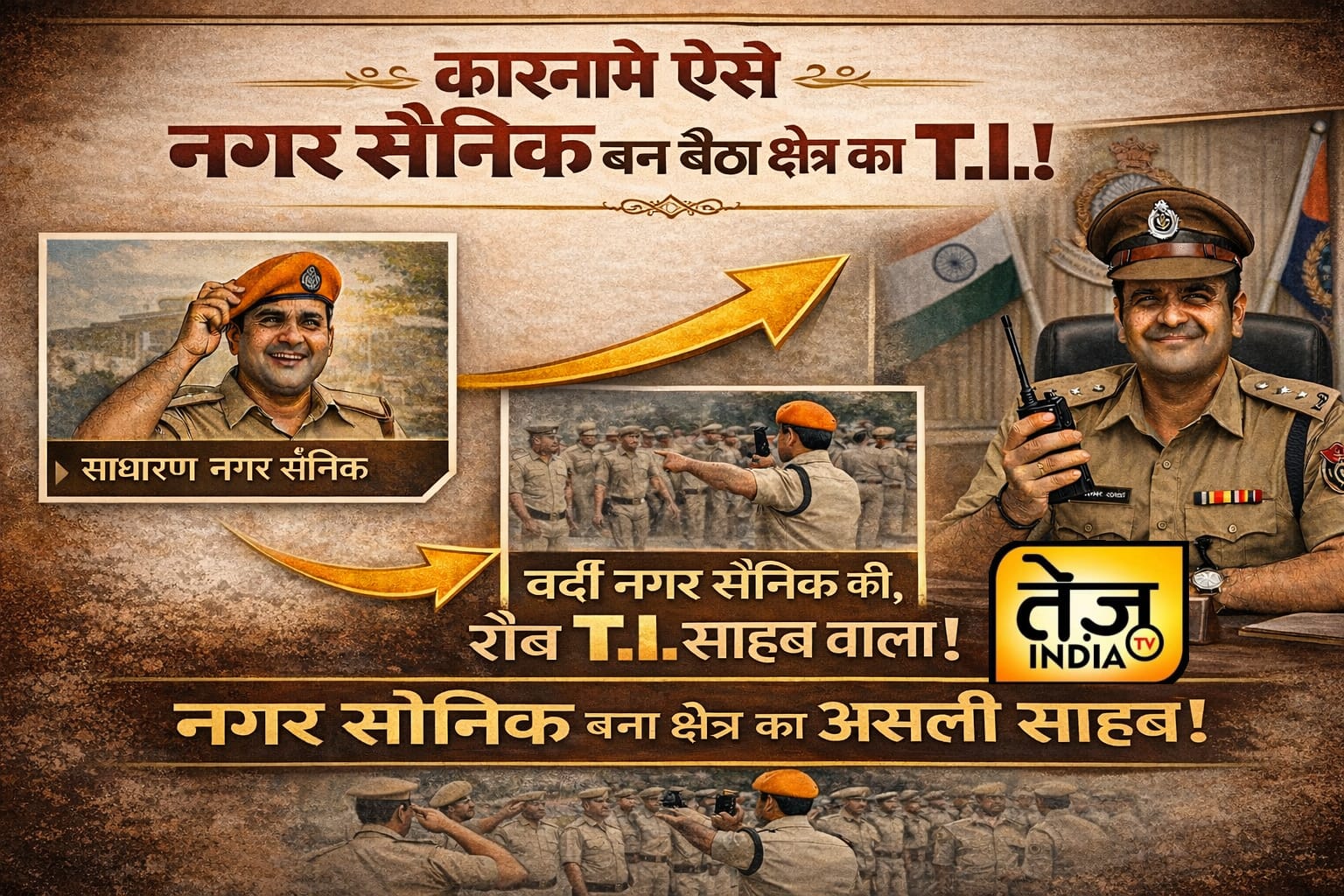 नगर सैनिक बना T.I.साहब—प्रमोशन से न