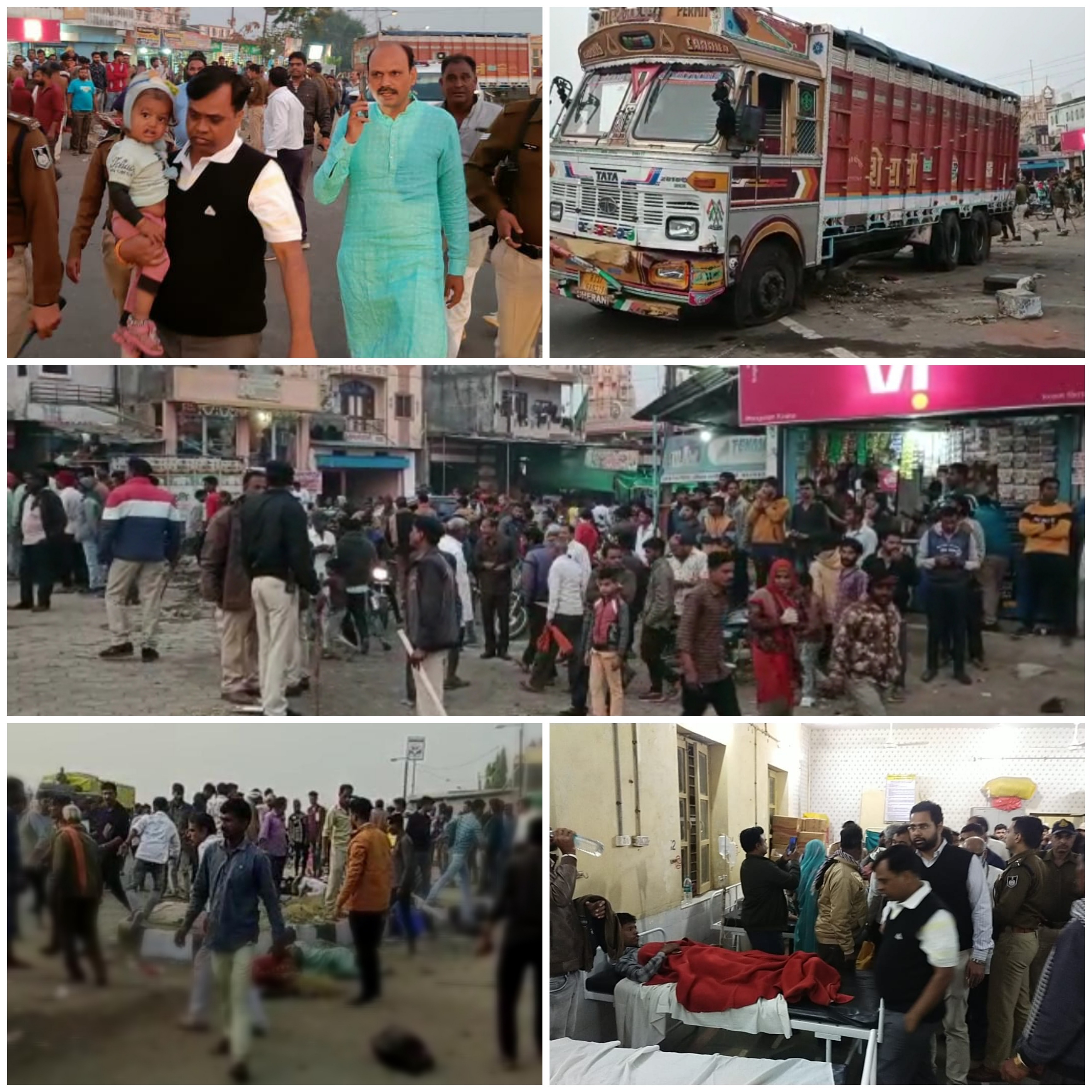 दुखत सड़क हादसा- ट्रक का टायर फटा 16